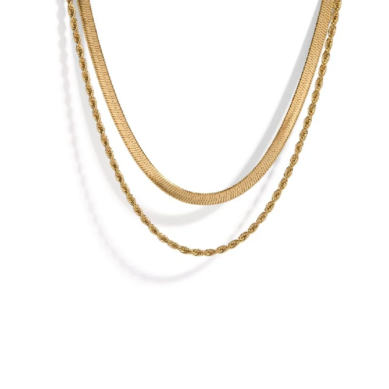 TWIST & SNAKE GOLDEN NECKLACE