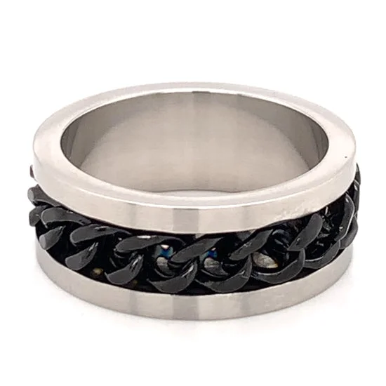 Stainless Steel Chain Biker Band Ring / SSS106