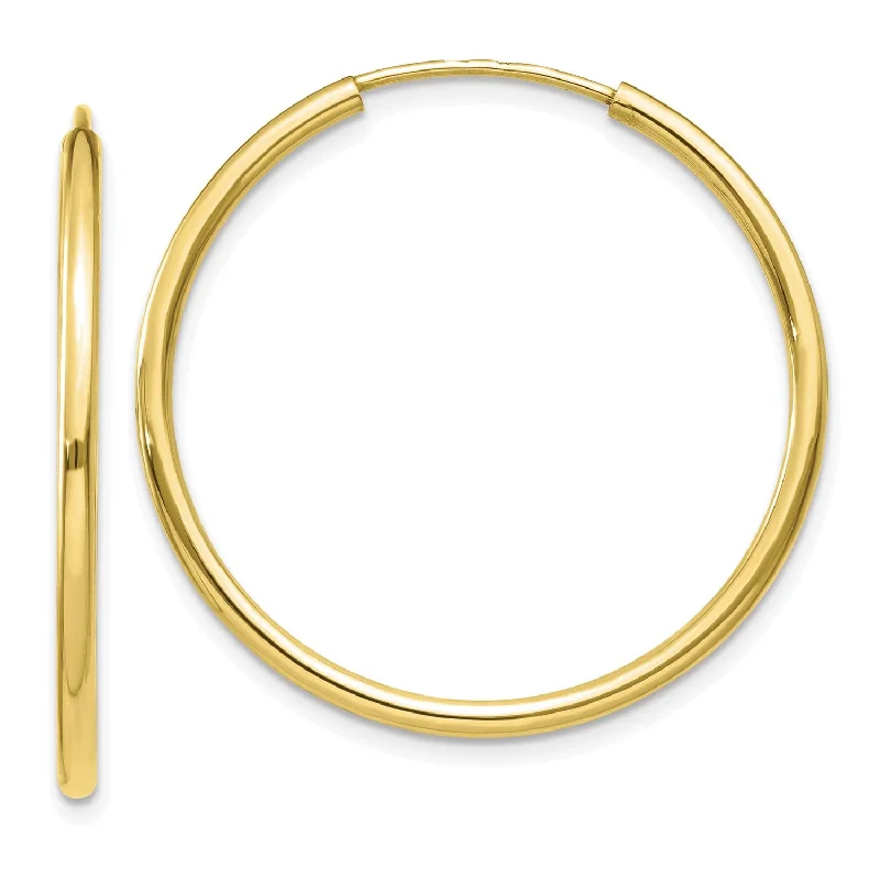 10KT Yellow Gold 30X1.2MM Endless Hoop Earrings