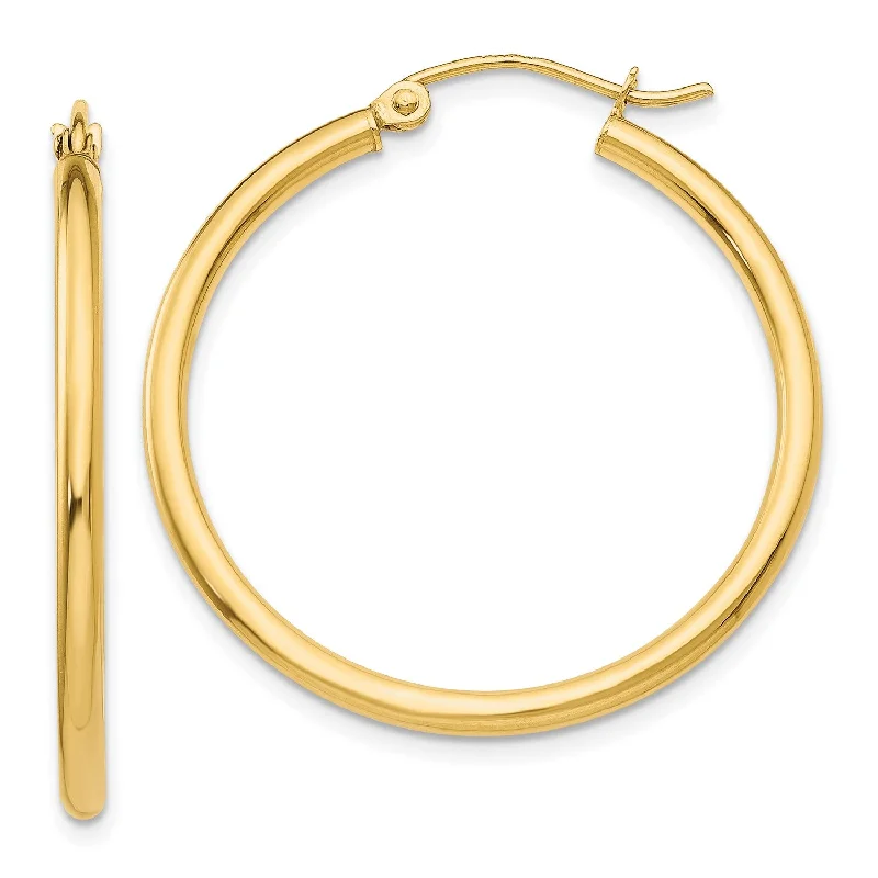 14KT Yellow Gold 30X2MM Hoop Earrings