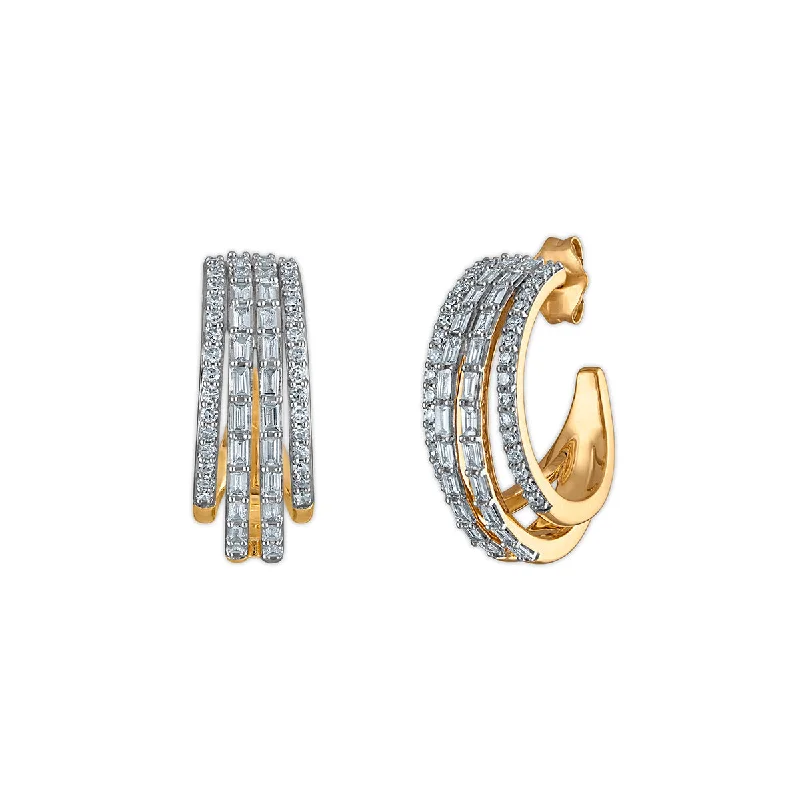 EcoLove 1 CTW Lab Grown Diamond Hoop Earrings in Gold Plated Sterling Silver