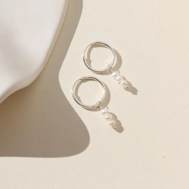 Petite Pearl Hoops