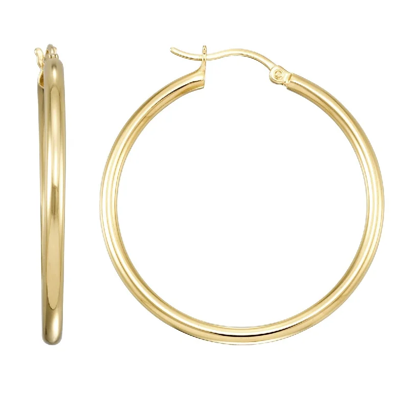 Simone I Smith Collection 18KT Yellow Gold Plated Sterling Silver 35X2MM Hoop Earrings