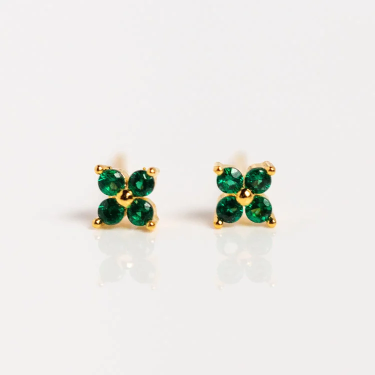 Teeny Tiny Emerald Cluster Studs