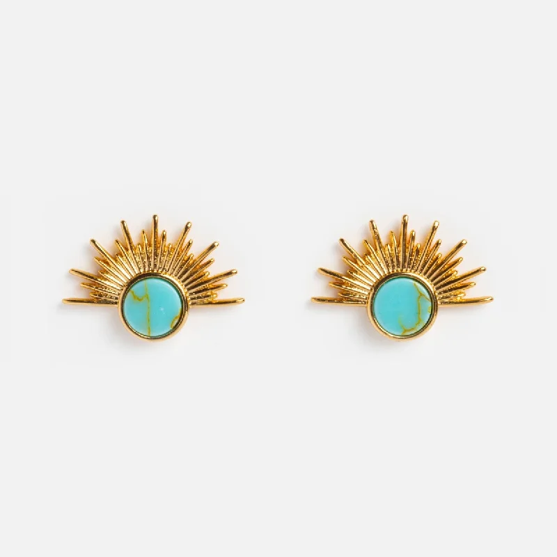 Turquoise Sunburst Studs