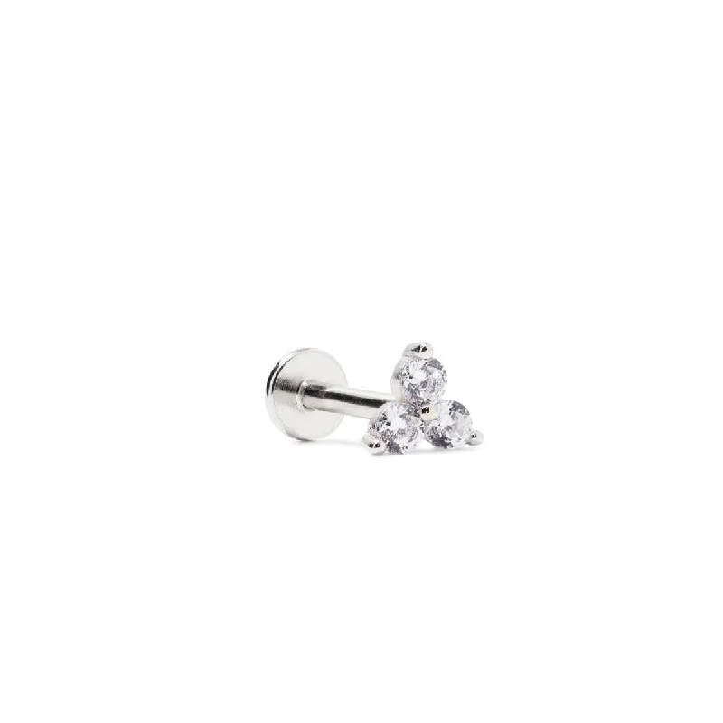 Clover Pavé Flat Back Stud