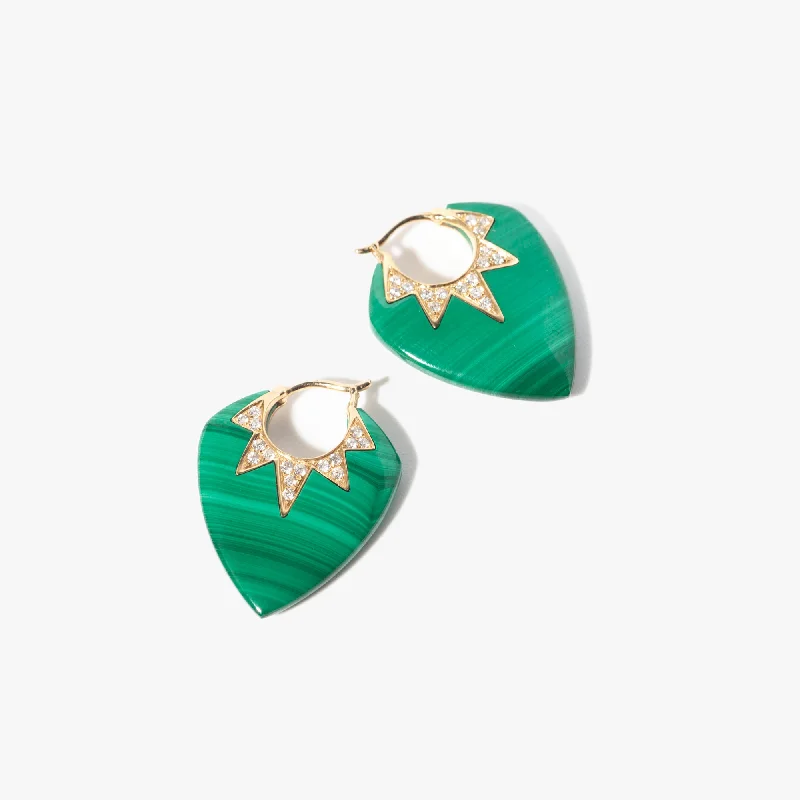 Malachite Classic Guitar Pick Earrings