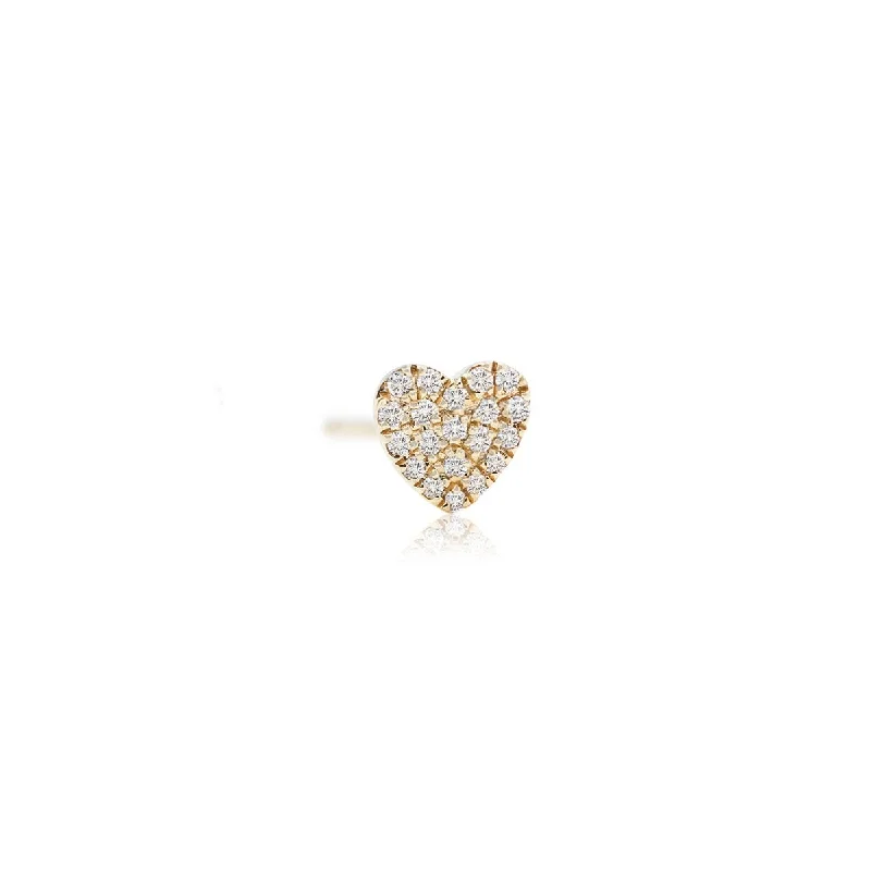 Mini Diamond Pavé Heart Stud