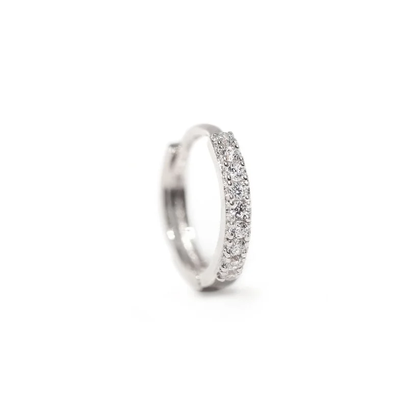 Single Thin Pave Huggie