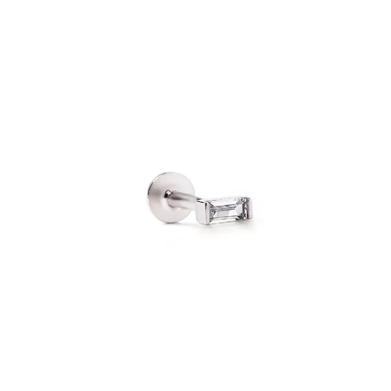 Tiny Baguette Flat Back Stud