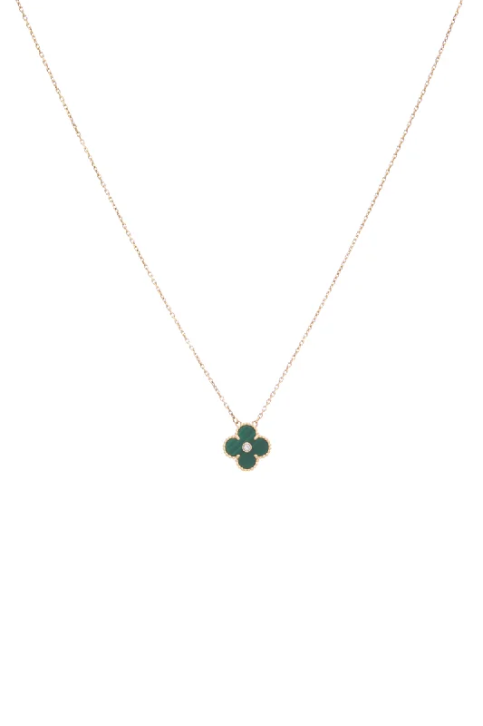 Alhambra Malachite & Diamond Necklace