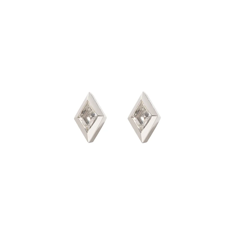 Lozenge Bezel Diamond Studs