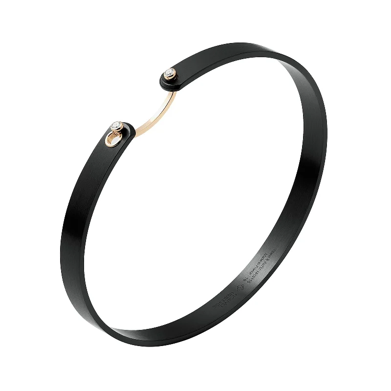 Black Titanium GM Mood Bangle - Yellow Gold