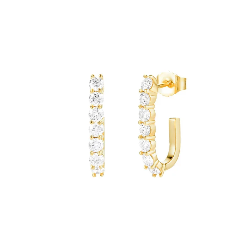 Sparkler Pin Earrings - Yellow Gold