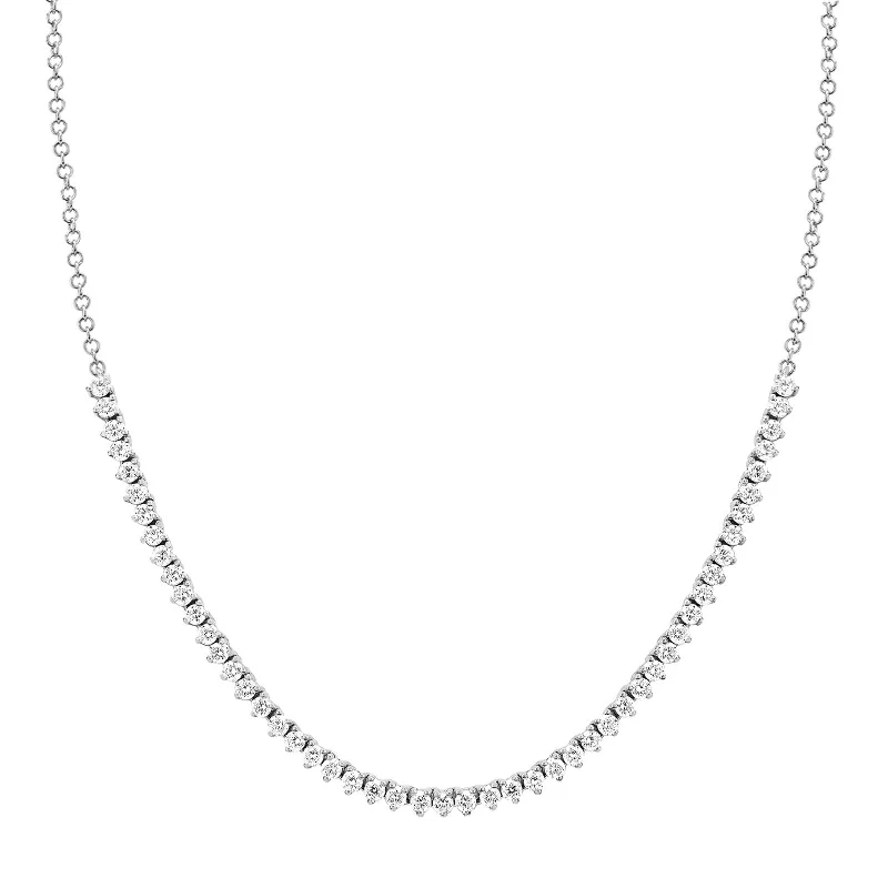 Diamond Segment Necklace - White Gold