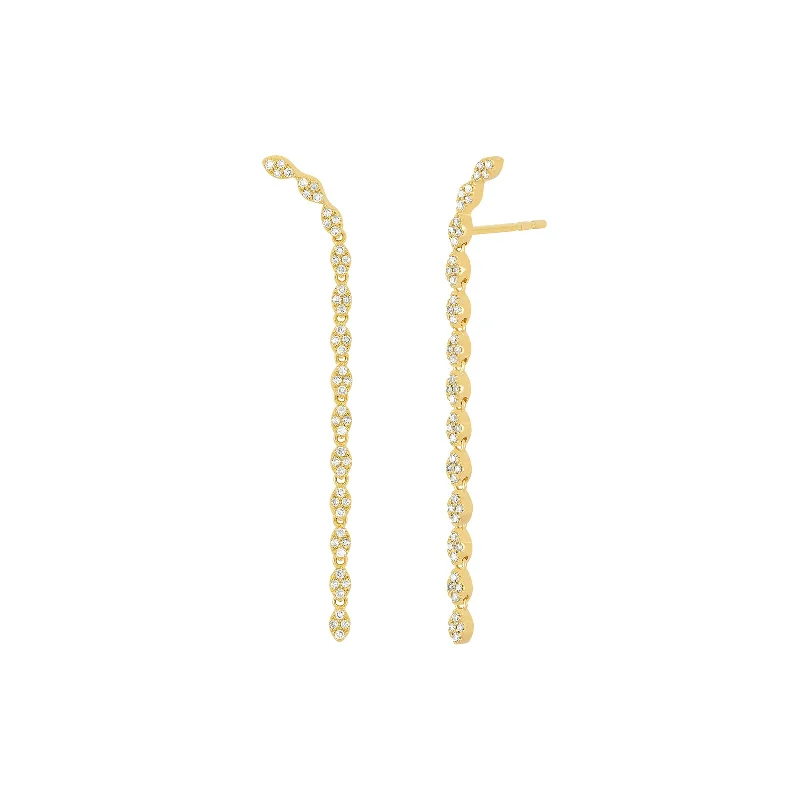 Marquise Waterfall Earrings - Yellow Gold