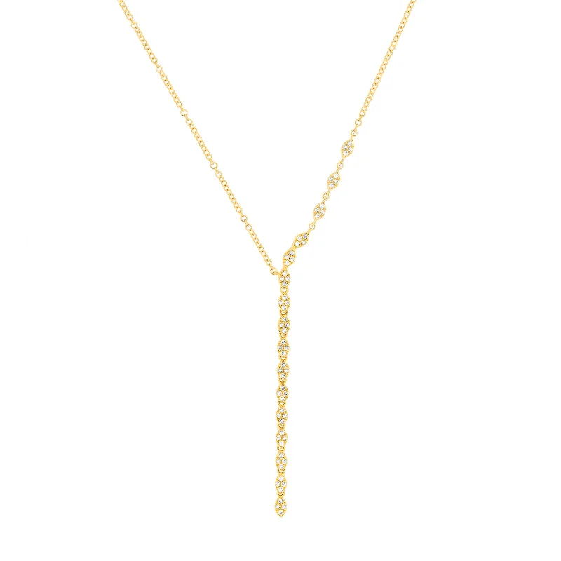 Marquise Waterfall Necklace - Yellow Gold