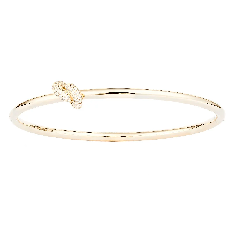 The Pave Diamond Legacy Knot Bangle - Yellow Gold