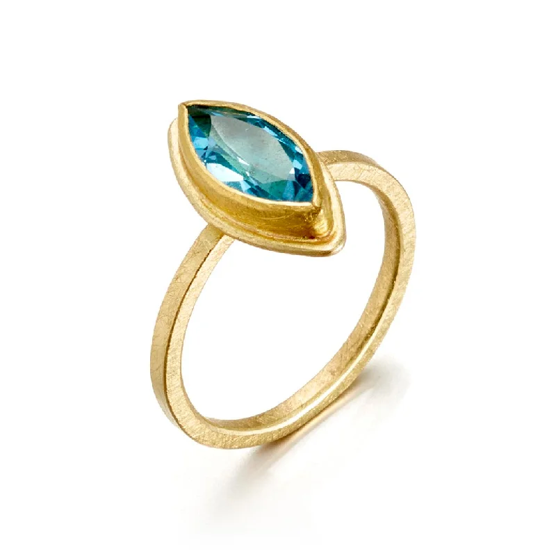 Marquis Blue Topaz Ring