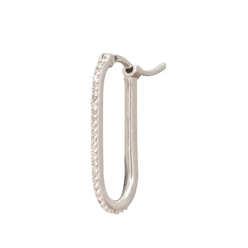 Pave FOB Base Earring - White Gold