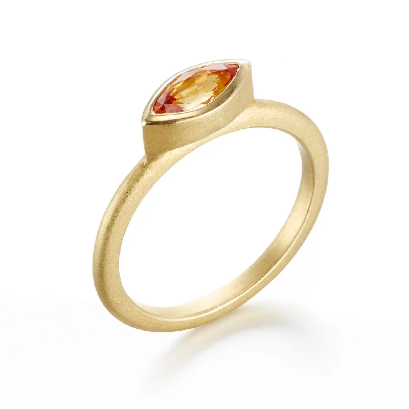 Marquise Yellow Sapphire Stacking Ring