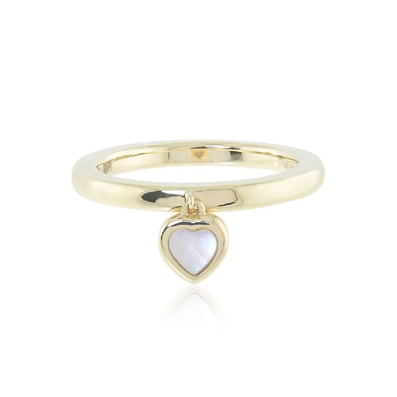 Pink Mother-of-Pearl Heart Ring