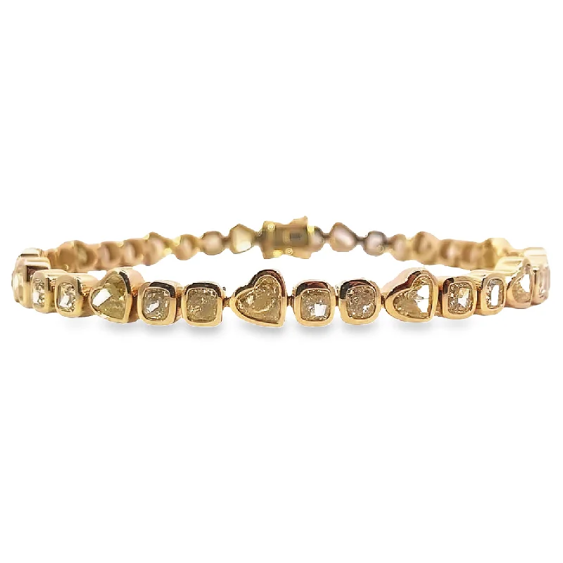 Yellow Gold Bezel Set Fancy Yellow Diamond Bracelet