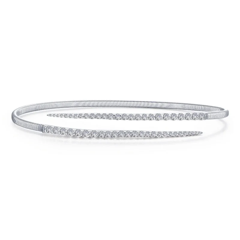 0.98 CTW Pave Bypass Cuff Bangle Bracelet