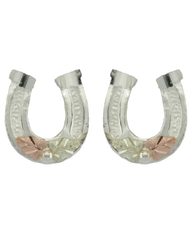 Black Hills Gold Sterling Silver Horseshoe Earrings