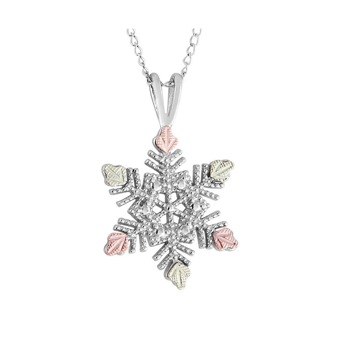 Black Hills Gold Sterling Silver Snowflake Pendant