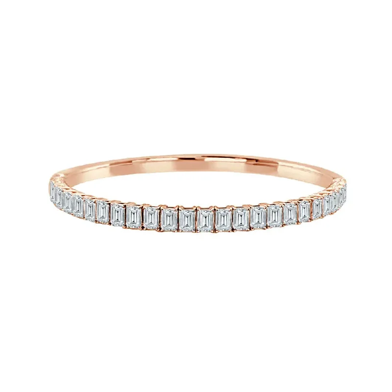 Emerald Cut Diamond Half Bangle