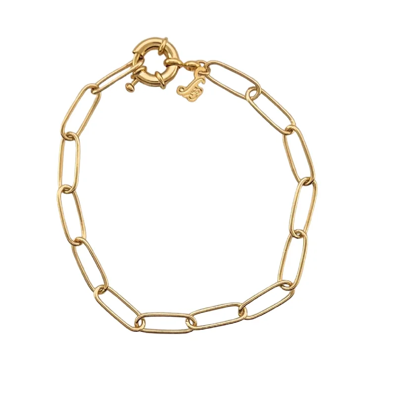 SB274 18K Gold Plated "Paperclip" Bracelet